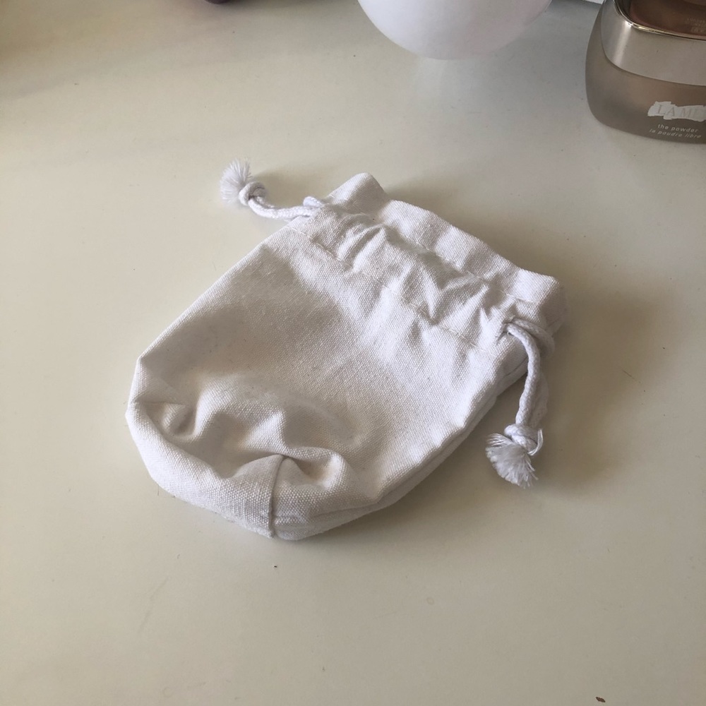 3/$15 Small White Canvas Drawstring Bag